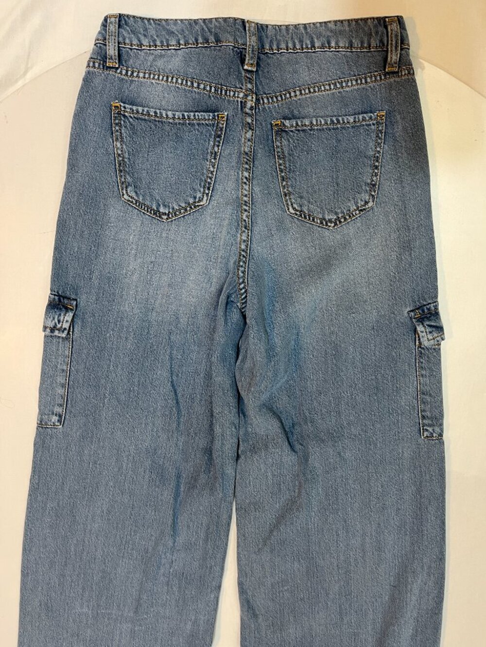 Time and Tru Cargo Jeans Size 0 Medium Wash Wide Leg NWT - Picture 5 of 7